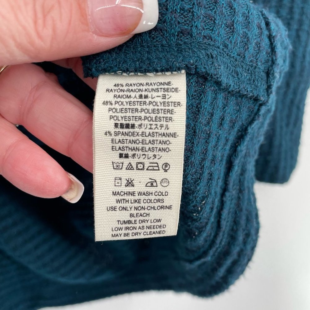 We the Free Cowl Neck Oversized Long Sleeve Sweater Women's Size Large Teal - Picture 7 of 9